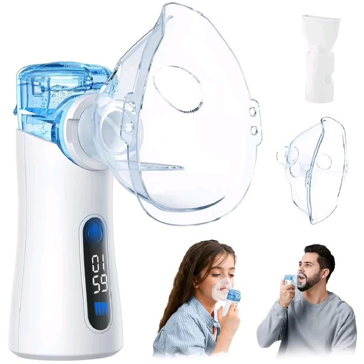 Mini Portable Nebulizer + 2 Masks + FREE Thermometer  Home Respiratory Care!